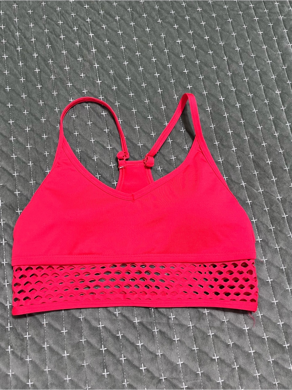 Victoria’s Secret Pink Racerback Sports Bralette with Laser-Cut Band Size Small